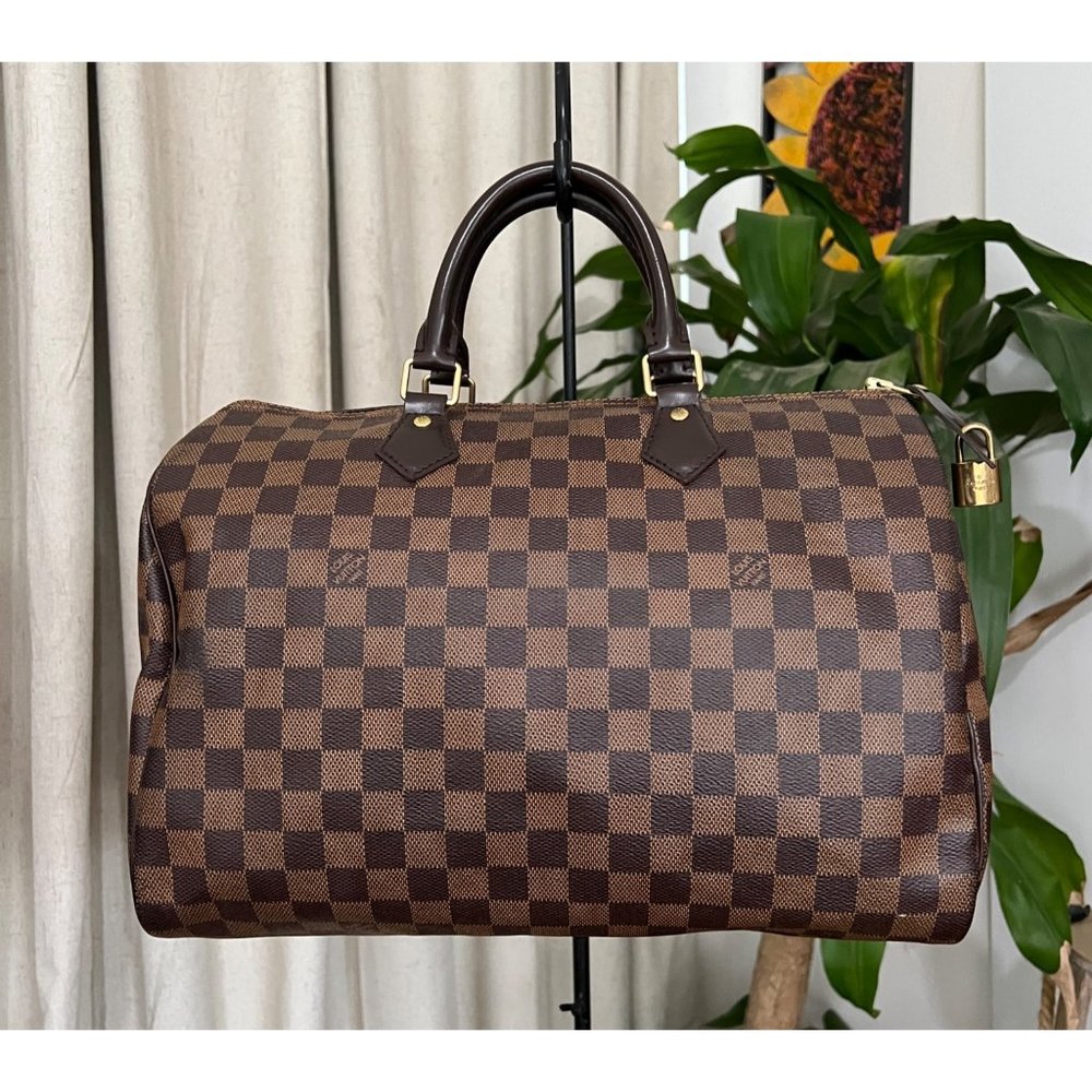 👛  AUTHENTIC LOUIS VUITTON DAMIER EBENE SPEEDY 30 - Picture 13 of 17